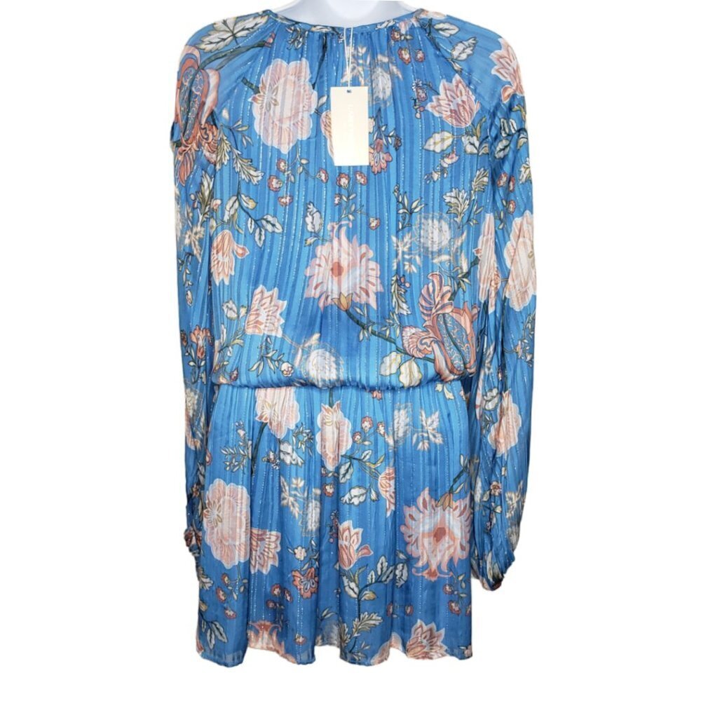 NWT Ramy Brook Printed Hamilton Ocean Combo Mini Dress Sz L, Blue (1262) - Picture 4 of 6